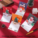 5 Sets Stereoscopic Christmas Card Christmas Greeting Postcard Message Card(Blue)