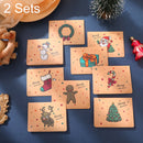 2 Sets S581 Christmas Retro Card Envelope Set Blessings Folded Card