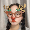 2 PCS Christmas Weird Glasses Personalized Christmas Hair Clip, Color: Glitter Deer Hanging Nose