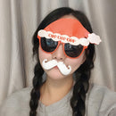 2 PCS Christmas Weird Glasses Personalized Christmas Hair Clip, Color: Large Oh Christmas Hat