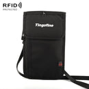 Tingofine YT5 Multifunctional Travel Passport RFID Anti-theft Document Bag Waterproof Passport Holder(Black)