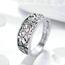 Fashion 925 Sterling Silver Daisy Flower Finger Rings for Women Wedding Engagement Jewelry, Ring Size:7