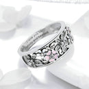 Fashion 925 Sterling Silver Daisy Flower Finger Rings for Women Wedding Engagement Jewelry, Ring Size:8