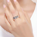 Fashion 925 Sterling Silver Daisy Flower Finger Rings for Women Wedding Engagement Jewelry, Ring Size:9