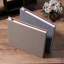 Simple Linen Self-adhesive Film Album Retro Family Large Capacity Handmade Creative Gifts(Gray Black Page)