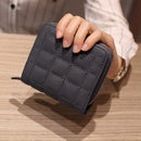 Women Short Zipper Cute Coin Purse Mini Wallet(Dark Grey)