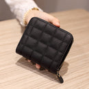 Women Short Zipper Cute Coin Purse Mini Wallet(Dark Grey)