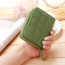 Women Short Zipper Cute Coin Purse Mini Wallet(Dark Grey)