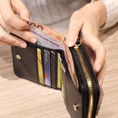 Women Short Zipper Cute Coin Purse Mini Wallet(Dark Grey)