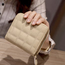 Women Short Zipper Cute Coin Purse Mini Wallet(Black)