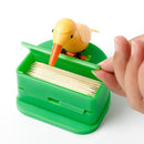 Bird Automatic Pressing Toothpick Holder Smart Toothpick Dispenser(Green Bird)