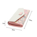 Long Leather Floral Pattern Wallets Coin Purses Money Bag for Women(Black)