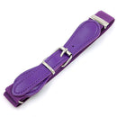 2 PCS Kids Polyester + PU Leather Square Pin Buckle Adjustable Elastic Belt, Length:65cm(Purple)