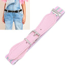2 PCS Kids Polyester + PU Leather Square Pin Buckle Adjustable Elastic Belt, Length:65cm(Pink Stripe)