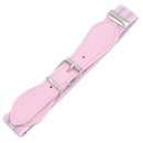 2 PCS Kids Polyester + PU Leather Square Pin Buckle Adjustable Elastic Belt, Length:65cm(Pink Stripe)