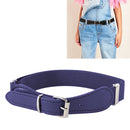 2 PCS Kids Polyester + PU Leather Square Pin Buckle Adjustable Elastic Belt, Length:65cm(Navy Blue)