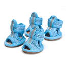 Tendon Bottom Mesh Pet Anti-skid Sandals, Size:5: 5.5x6.5cm(Blue)