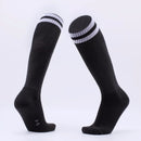 Children Football Socks Boys Soccer Sock Kid Above Knee Plain Socks Long Soccer Stockings Men Over Knee High Sock, Size:Adult Size(White with Red)