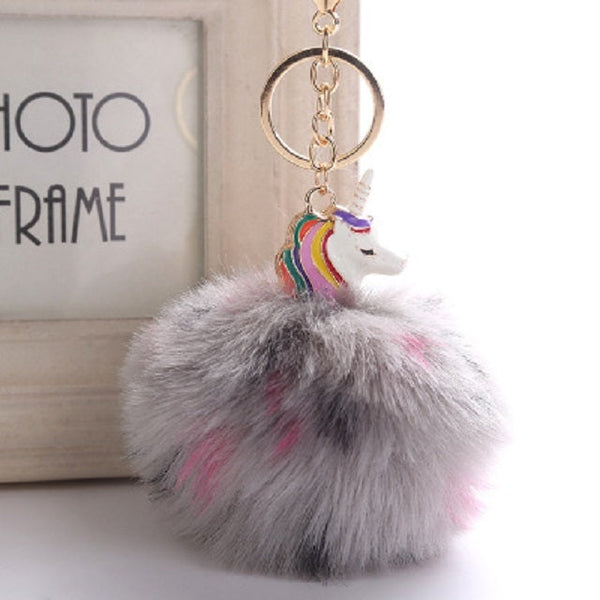 Anime Unicorn With Plush Toy With Keychain Unicorn Key Pendant(11)