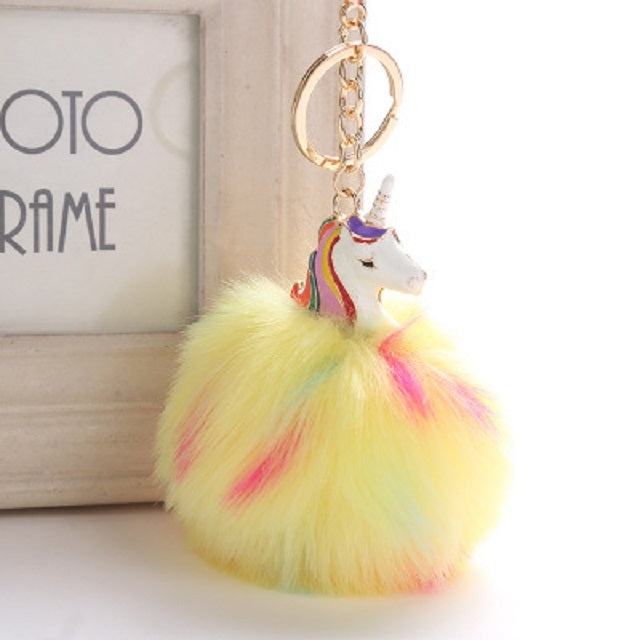 Anime Unicorn With Plush Toy With Keychain Unicorn Key Pendant(12)