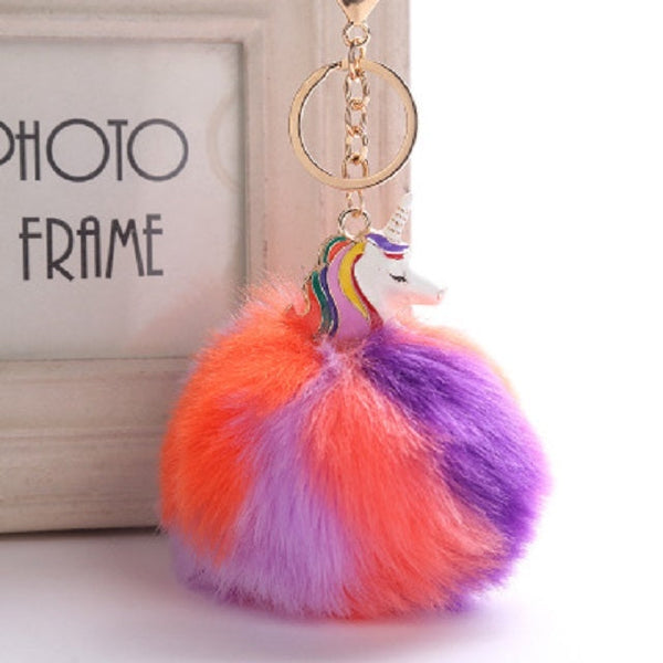 Anime Unicorn With Plush Toy With Keychain Unicorn Key Pendant(3)