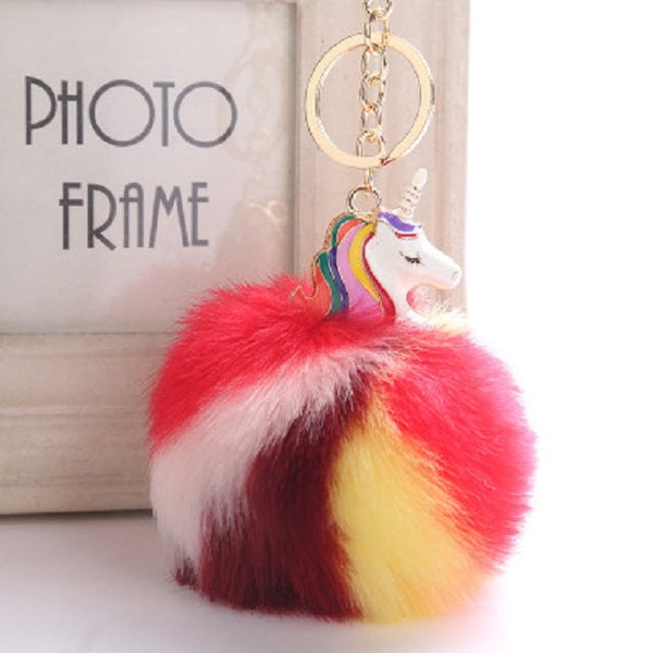 Anime Unicorn With Plush Toy With Keychain Unicorn Key Pendant(7)