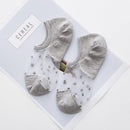 10 Pairs Women Cotton Comfortable Solid Dot Spring Summer Low Ankle Invisible Elastic Short Socks(Gray)