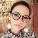Fashion Eyeglasses Retro TR Frame Plain Glass Spectacles(Bright black)