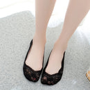 5 Pairs Summer women Silicon Lace Boat Socks Invisible Cotton Sole Non-slip Sock(black)