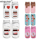 12 Pairs Food And Fruit Print 3D Kawaii Socks(A038)