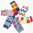 5 Pairs Funny Cute Happy Socks Womens Men Print Casual Harajuku Socks( Square)