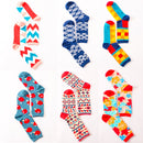 5 Pairs Funny Cute Happy Socks Womens Men Print Casual Harajuku Socks( Square)