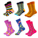 5 Pairs Funny Cute Happy Socks Womens Men Print Casual Harajuku Socks( Square)