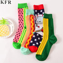 5 Pairs Funny Cute Happy Socks Womens Men Print Casual Harajuku Socks( Square)