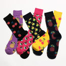 3 Pairs Art Abstraction Creative Pattern Original Sock Fruit Pineapple Fashion Women Funny Sock(1717C)