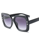 2 PCS Oversized Sunglasses Women Luxury Transparent Gradient Sun Glasses Big Frame Vintage Eyewear UV400 Glasses(Black)