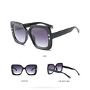 2 PCS Oversized Sunglasses Women Luxury Transparent Gradient Sun Glasses Big Frame Vintage Eyewear UV400 Glasses(Black)