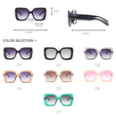 2 PCS Oversized Sunglasses Women Luxury Transparent Gradient Sun Glasses Big Frame Vintage Eyewear UV400 Glasses(Black)