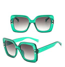 2 PCS Oversized Sunglasses Women Luxury Transparent Gradient Sun Glasses Big Frame Vintage Eyewear UV400 Glasses(Green)