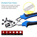 Multifunctional Belt Hole Puncher with 6 Holes Leather Hole Punch for Leather Belts Cards Paper Fabric(Blue)
