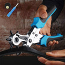 Multifunctional Belt Hole Puncher with 6 Holes Leather Hole Punch for Leather Belts Cards Paper Fabric(Blue)