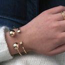 Copper Great Ball Alloy Opening Bangle For Woman(silver)