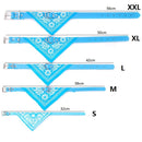 Adjustable Dog Bandana Leather Printed Soft Scarf Collar Neckerchief for Puppy Pet, Size:M(Blue)