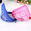 Adjustable Dog Bandana Leather Printed Soft Scarf Collar Neckerchief for Puppy Pet, Size:M(Blue)