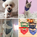 Adjustable Dog Bandana Leather Printed Soft Scarf Collar Neckerchief for Puppy Pet, Size:M(Blue)