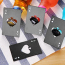 2 PCS Stainless Steel Bottle Beer Opener Poker Playing Card Spades Soda Bottle Cap Opener(Black)