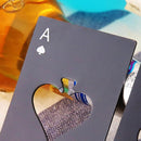 2 PCS Stainless Steel Bottle Beer Opener Poker Playing Card Spades Soda Bottle Cap Opener(Black)