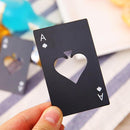 2 PCS Stainless Steel Bottle Beer Opener Poker Playing Card Spades Soda Bottle Cap Opener(Black)