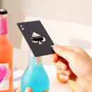 2 PCS Stainless Steel Bottle Beer Opener Poker Playing Card Spades Soda Bottle Cap Opener(Black)