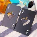 2 PCS Stainless Steel Bottle Beer Opener Poker Playing Card Spades Soda Bottle Cap Opener(Black)